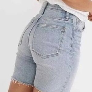 Madewell High Rise Denim Mid Length Cutoff Shorts Women’s Size 23 Light Wash